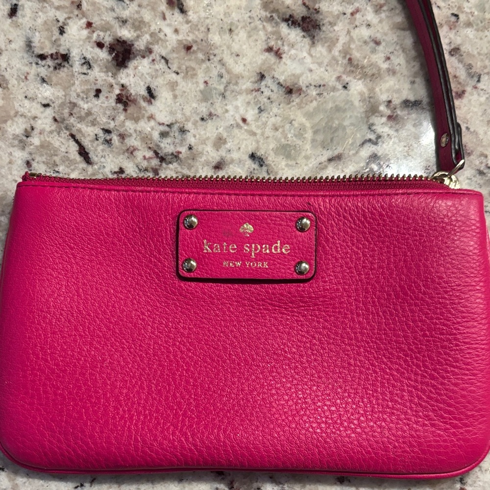 Kate Spade Fuchsia Leather Wristlet